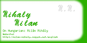 mihaly milan business card