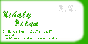 mihaly milan business card